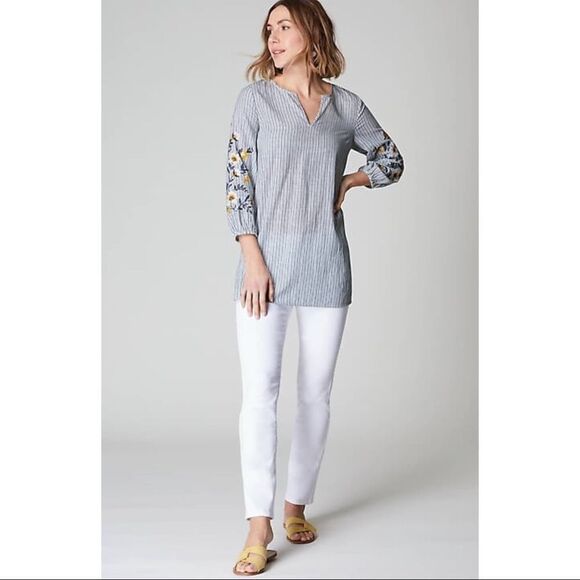 ✨ J.Jill Embroidered 3/4-Sleeve Tunic✨ - Picture 4 of 9